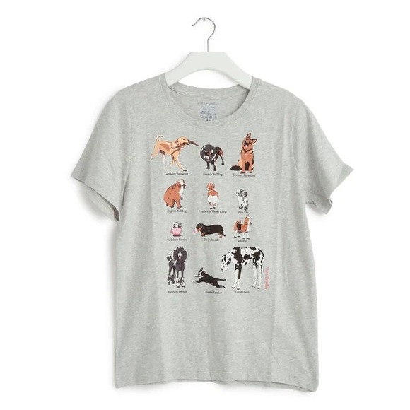 Vera Bradley Tops - Vera Bradley Dog Show Gray Graphic T Shirt Size M NWT